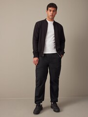 Black Relaxed Fit Utility Parachute Cargo Trousers - Image 2 of 13