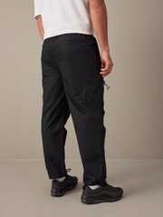 Black Relaxed Fit Utility Parachute Cargo Trousers - Image 5 of 13