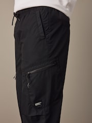 Black Relaxed Fit Utility Parachute Cargo Trousers - Image 6 of 13