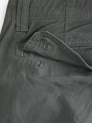 Black/Charcoal Grey Straight Fit Cotton Rich Stretch Cargo Trousers 2 Pack - Image 12 of 13