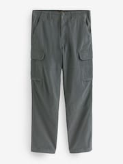 Black/Charcoal Grey Straight Fit Cotton Rich Stretch Cargo Trousers 2 Pack - Image 8 of 13