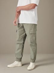 Sage Green Regular Tapered Stretch Utility Cargo Trousers - Image 1 of 10