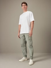 Sage Green Regular Tapered Stretch Utility Cargo Trousers - Image 2 of 10