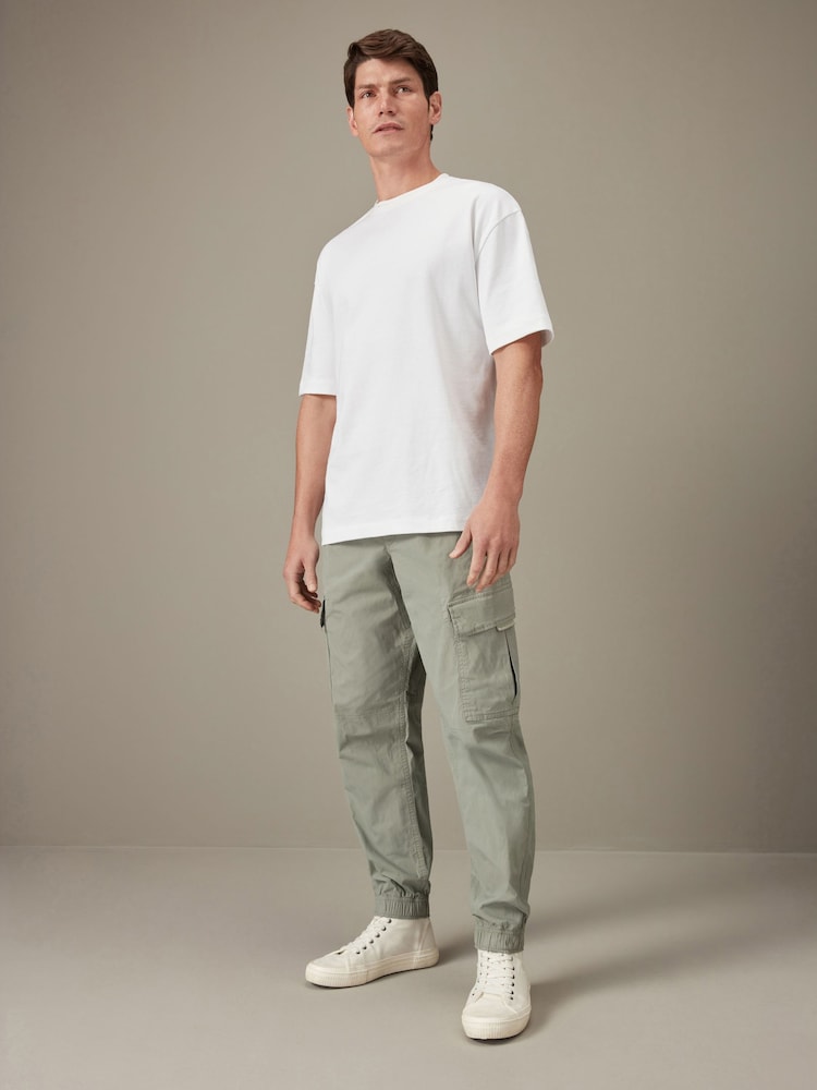 Sage Green Regular Tapered Stretch Utility Cargo Trousers - Image 2 of 10