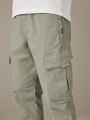 Sage Green Regular Tapered Stretch Utility Cargo Trousers - Image 4 of 10
