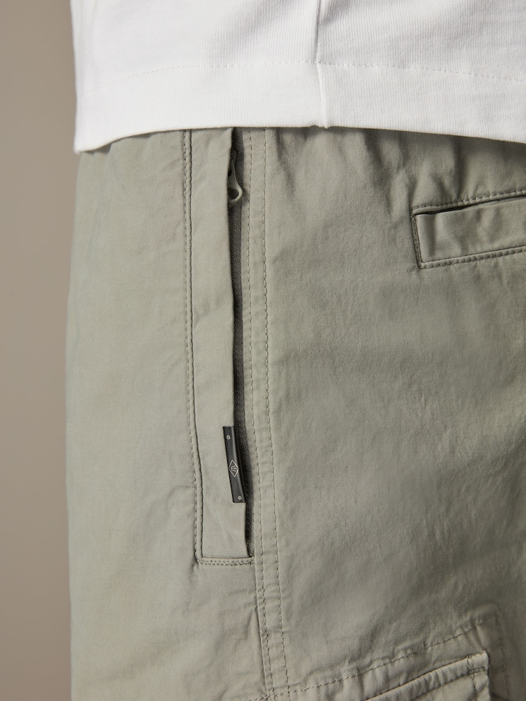 Sage Green Regular Tapered Stretch Utility Cargo Trousers - Image 6 of 10