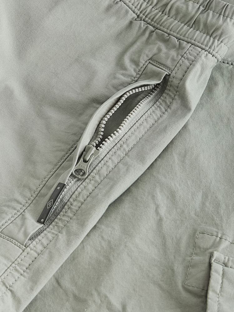 Sage Green Regular Tapered Stretch Utility Cargo Trousers - Image 8 of 10