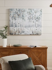 Teal Blue Tree Landscape Canvas Wall Art - Image 1 of 6