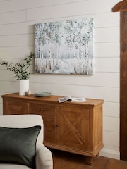 Teal Blue Tree Landscape Canvas Wall Art - Image 2 of 6