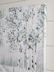 Teal Blue Tree Landscape Canvas Wall Art - Image 5 of 6
