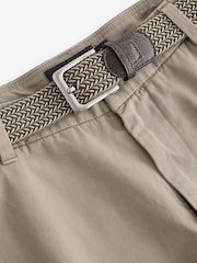 Light Khaki Green Belted Linen Blend Trousers - Image 10 of 12