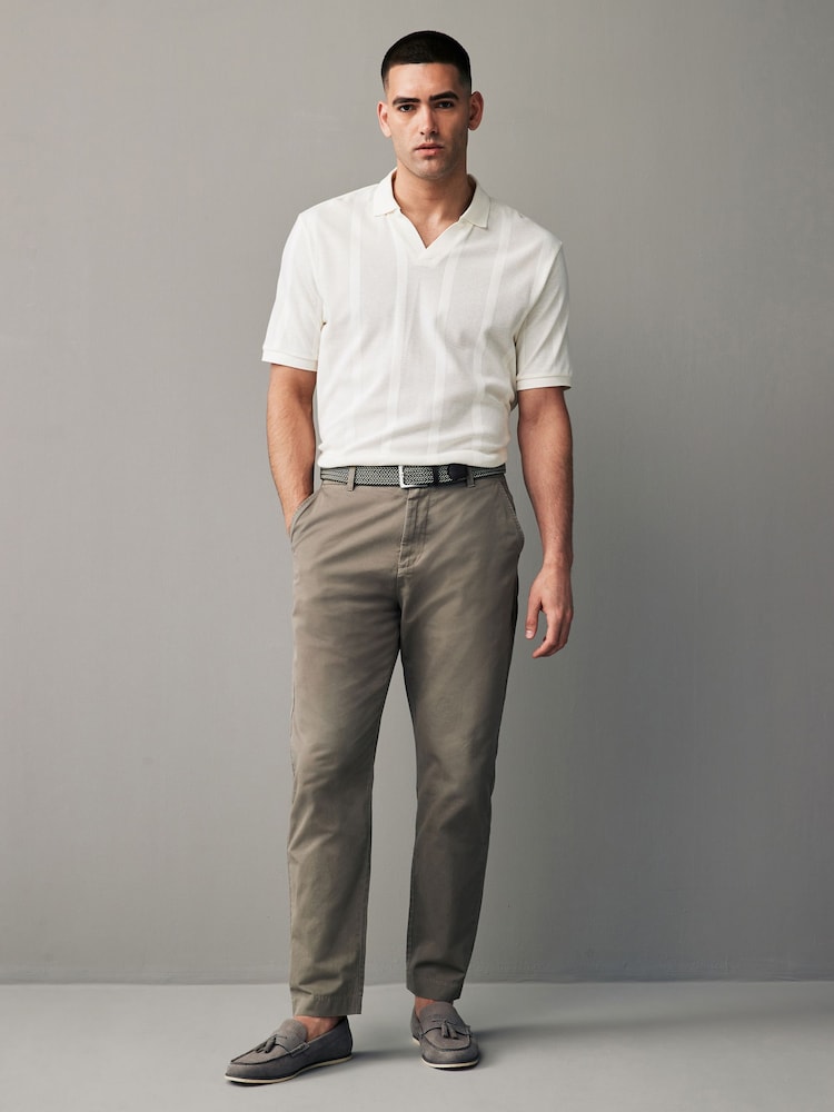 Light Khaki Green Belted Linen Blend Trousers - Image 2 of 12
