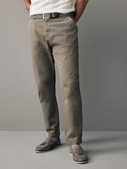 Light Khaki Green Belted Linen Blend Trousers - Image 3 of 12