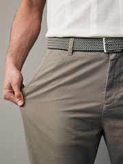 Light Khaki Green Belted Linen Blend Trousers - Image 6 of 12