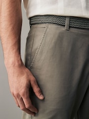 Light Khaki Green Belted Linen Blend Trousers - Image 8 of 12
