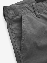 Charcoal Grey Relaxed Fit Ripstop Cargo 100% Cotton Trousers - Image 10 of 12
