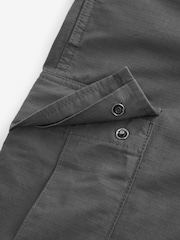 Charcoal Grey Relaxed Fit Ripstop Cargo 100% Cotton Trousers - Image 11 of 12