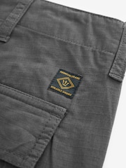 Charcoal Grey Relaxed Fit Ripstop Cargo 100% Cotton Trousers - Image 12 of 12