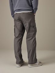 Charcoal Grey Relaxed Fit Ripstop Cargo 100% Cotton Trousers - Image 3 of 12