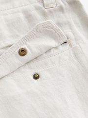 Light Grey 100% Linen Cargo Trousers - Image 13 of 13