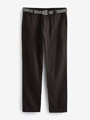 Brown Belted Linen Blend Trousers - Image 9 of 12