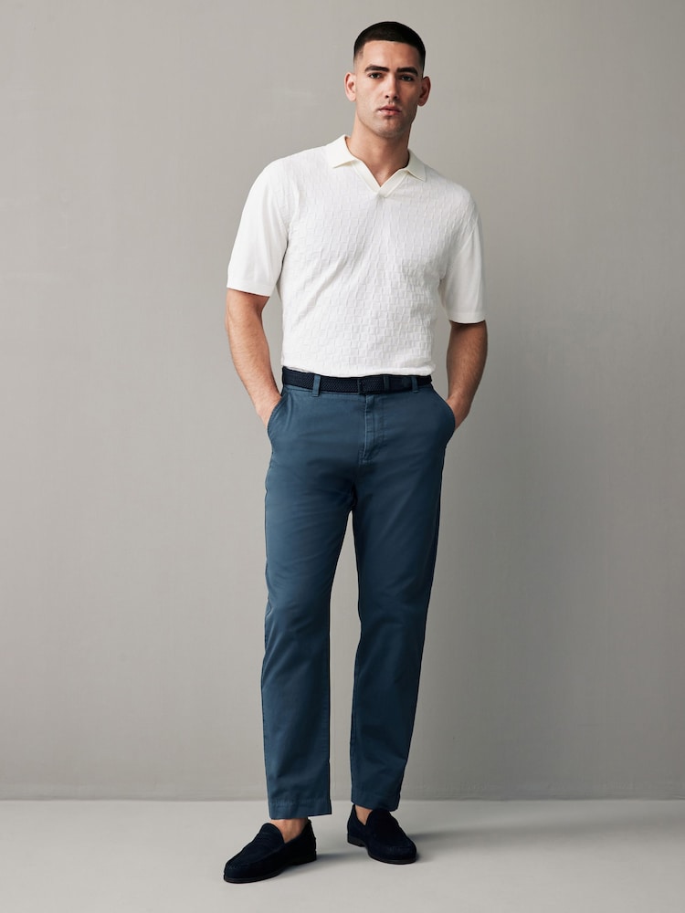 Blue Belted Linen Blend Trousers - Image 2 of 12