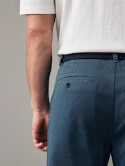 Blue Belted Linen Blend Trousers - Image 6 of 12