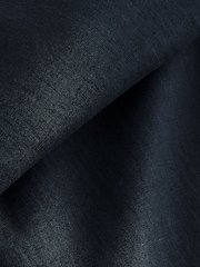 Charcoal Grey Slim Fit Linen Cotton Elasticated Drawstring Trousers - Image 9 of 9