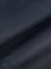 Navy Blue Slim Fit Textured Belted Trousers - Image 10 of 10