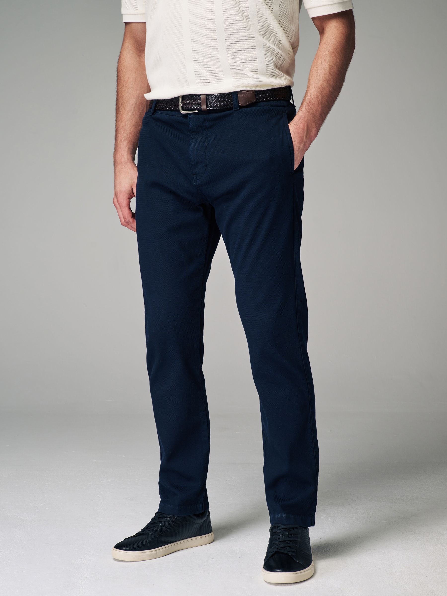 ★★ ★★ Slim fit brushed belted pants T22E7WP BELTED SLIM-LEG TROUSERS - LIGHT BEIGE | COS