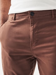 Rust Brown Slim Fit Premium Laundered Stretch Chinos Trousers - Image 3 of 7