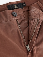 Rust Brown Slim Fit Premium Laundered Stretch Chinos Trousers - Image 5 of 7