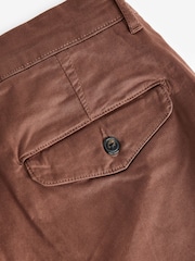 Rust Brown Slim Fit Premium Laundered Stretch Chinos Trousers - Image 6 of 7