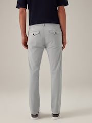 Light Grey Slim Fit Premium Laundered Stretch Chinos Trousers - Image 4 of 10
