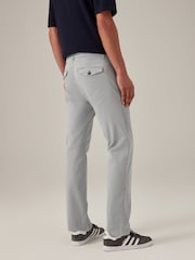 Light Grey Slim Fit Premium Laundered Stretch Chinos Trousers - Image 5 of 10