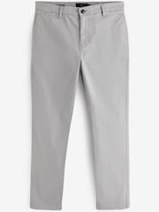Light Grey Slim Fit Premium Laundered Stretch Chinos Trousers - Image 7 of 10