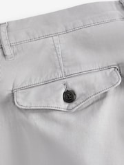 Light Grey Slim Fit Premium Laundered Stretch Chinos Trousers - Image 9 of 10