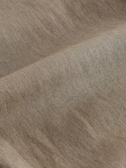 Mushroom Brown Linen Cotton Elasticated Drawstring Trousers - Image 9 of 9