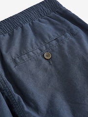 Navy Blue Linen Cotton Elasticated Drawstring Trousers - Image 9 of 11