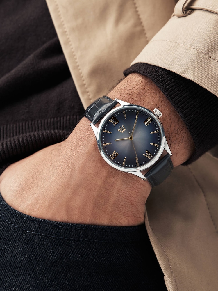 Black Watch with Textured Strap - Image 1 of 1 Black Watch with Textured Strap - Image 1 of 1