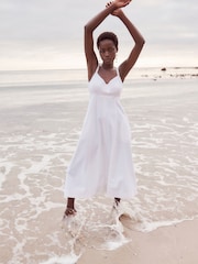 Ecru Strappy Midi Summer Dress - Image 2 of 7