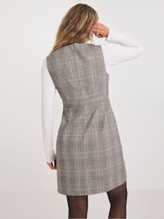 Simply Be Black Mono Check Skater Pinafore Dress - Image 2 of 4