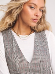 Simply Be Black Mono Check Skater Pinafore Dress - Image 4 of 4