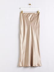 River Island Gold Easy Bias Satin Maxi Skirt - Image 5 of 6