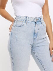 River Island Blue High Rise Slim Straight Non - Stretch Jeans - Image 4 of 7