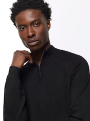 River Island Black Slim Fit Half Zip Jumper - Image 4 of 4