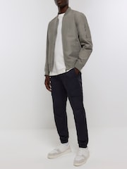 River Island Blue Washed Cargo Hatch Elasticated Joggers - Image 3 of 6