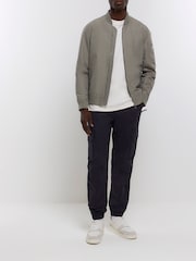 River Island Blue Washed Cargo Hatch Elasticated Joggers - Image 4 of 6