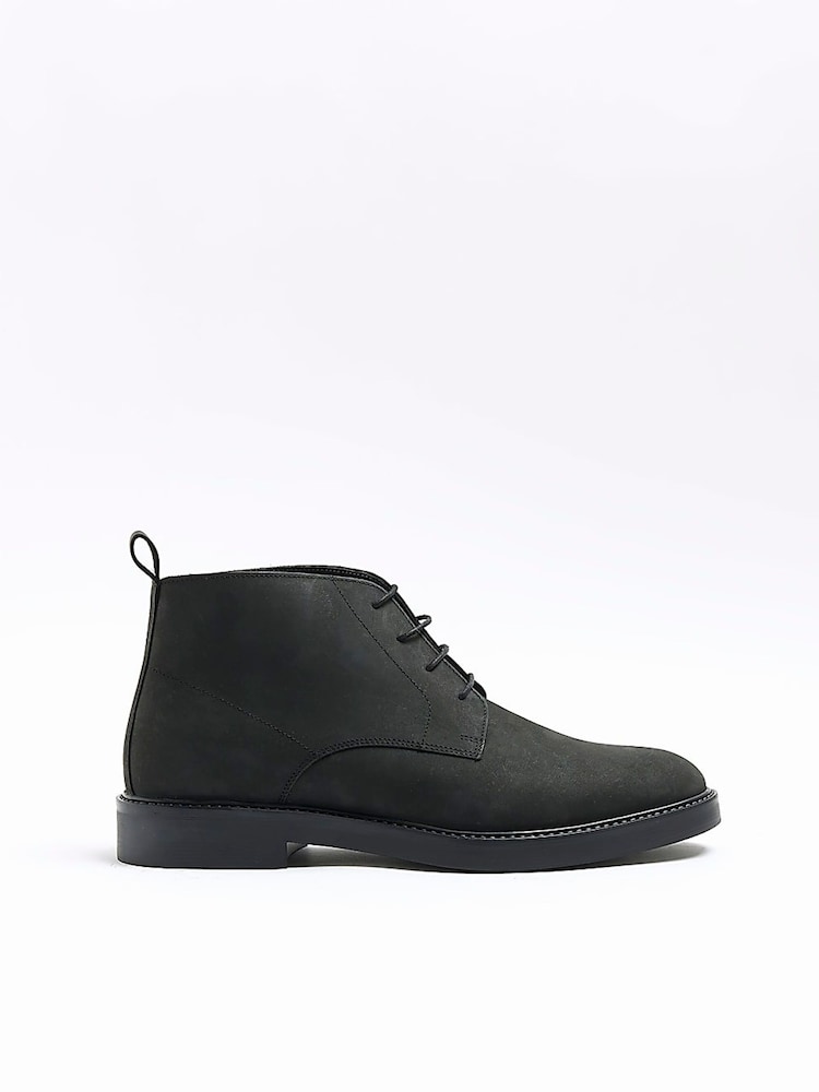 River Island Black Leather Casual Chukka Boots - Image 2 of 5 River Island Black Leather Casual Chukka Boots - Image 2 of 5