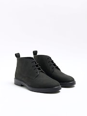 River Island Black Leather Casual Chukka Boots - Image 3 of 5